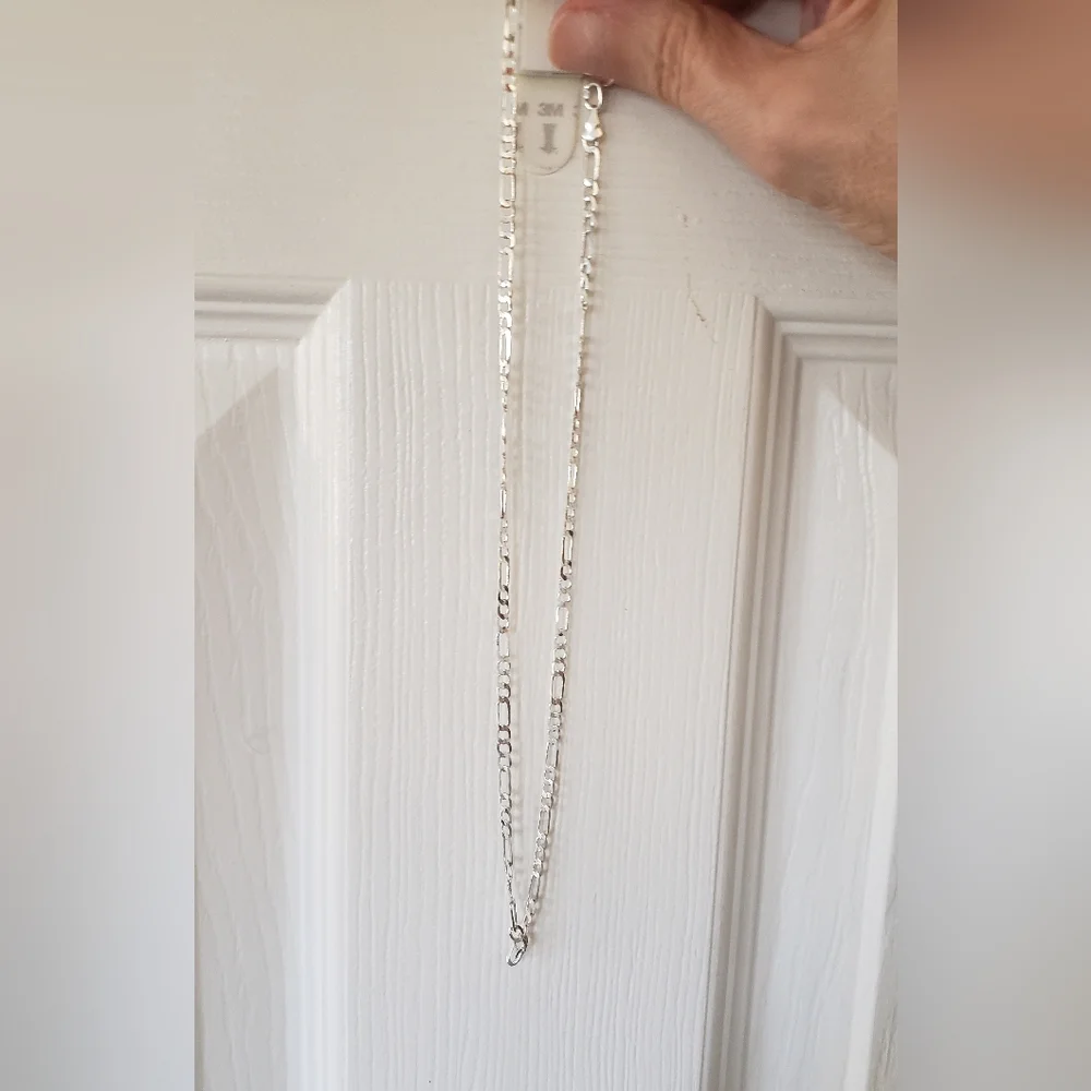Silver Link Chain Necklace, 20", 925 Sterling Stamped, NWOT - Picture 6 of 7